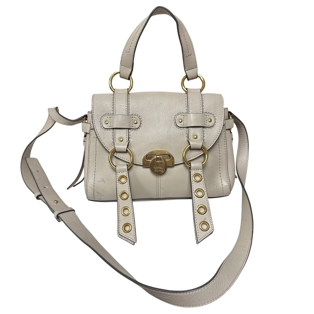 See By Chloe Satchel Bag Women Small Beige Leather Gold Hardware Boho Chic Lux